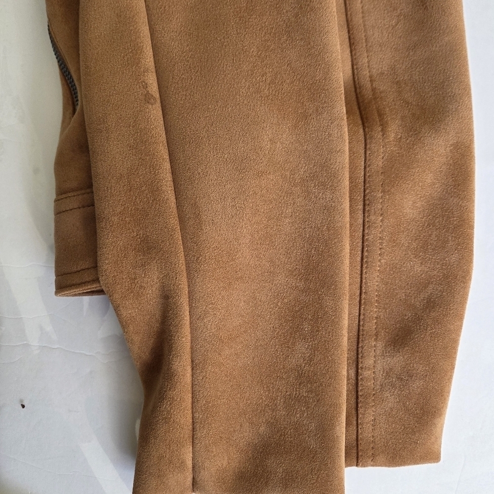 Tan Suede Anthropologie Women's Moto Jacket - Picture 10 of 10